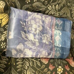 100% Silk Scarf Vintage Bill Blass rectangular 56x13” Semi Sheer Blue